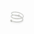 Anel Espiral com Zircônia Prata