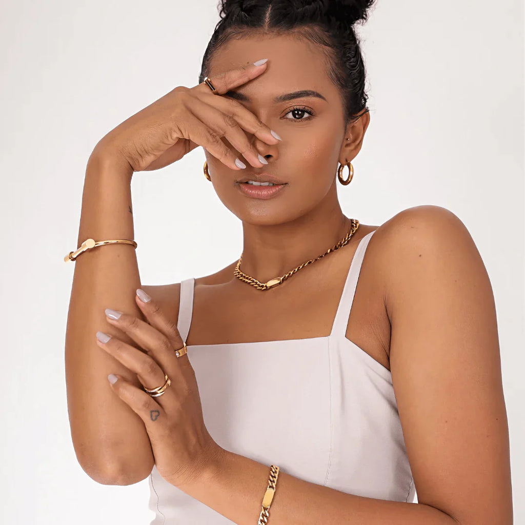 Anel 4 Pontas Banhado Ouro 18k
