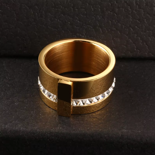 Anel Nara com Zircônia Banhado a Ouro 18K