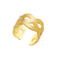 Anel Formato de Ondas Banhado a Ouro 18k