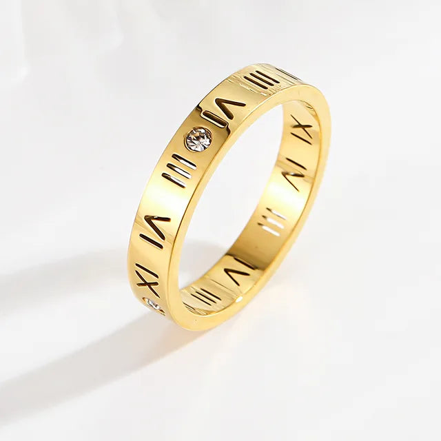 Anel  Romano Banhado em Ouro 18k