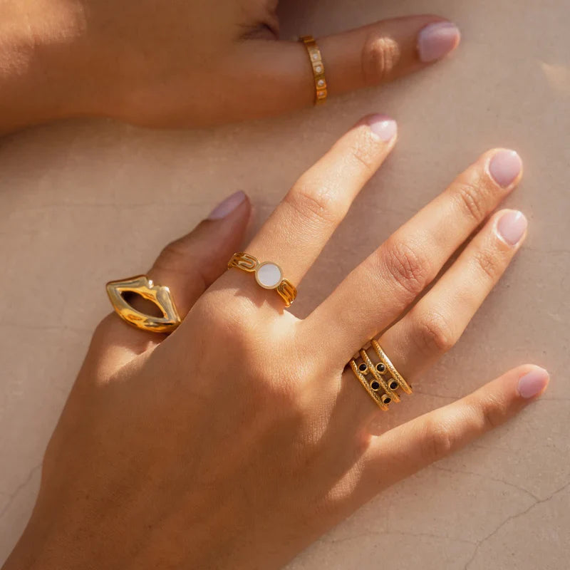 Anel 3 Camadas Ajustável com Zircônia Preta