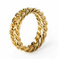 Anel de Corrente Banhado a Ouro 18K